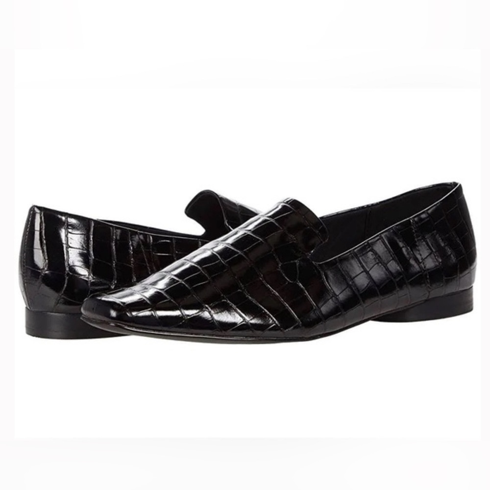 Who‎ What Wear Black Flats Croc Loafers Sz US 6
